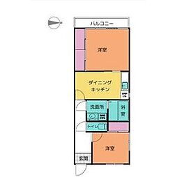 エクステンションヨコエ 3階2LDKの間取り