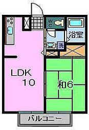 リズロイヤル 1階1LDKの間取り
