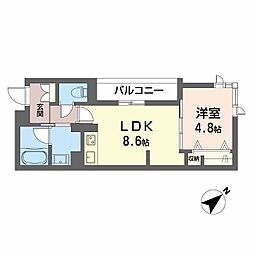シャーメゾンさかえ町 4階1LDKの間取り