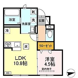C h a l e u r 1階1LDKの間取り