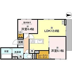 ピュアハイツ 2LDKの間取図画像