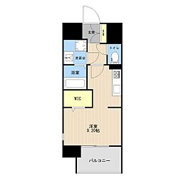 LIBTH新水前寺 2階ワンルームの間取り