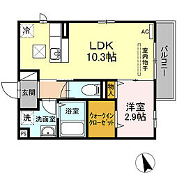 仙台市営南北線 長町南駅 バス3分 西ノ平二丁目東下車 徒歩5分の賃貸アパート 1階1LDKの間取り