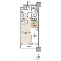レジディア仙台北四番丁プレイス 2階1LDKの間取り