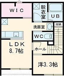ジルメゾン 1DKの間取図画像