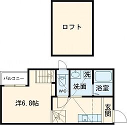 グランクリュ龍田 1Kの間取図画像