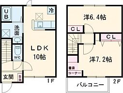 Pin tail 五岳 (パンテール ゴガク)　　　B 1階2LDKの間取り