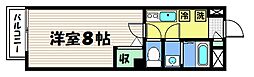 フラッティ千本今出川 5階1Kの間取り