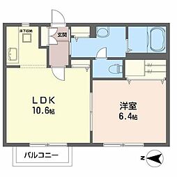 JR常磐線 南仙台駅 バス7分 堰場下車 徒歩4分の賃貸アパート 1階1LDKの間取り