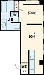 オルファームビル 4階1LKの間取り