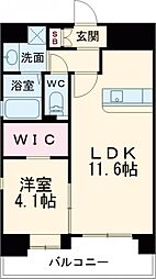 グラン シエル上熊本 11階1LDKの間取り