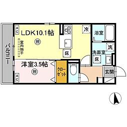 NOAH 103 1階1LDKの間取り