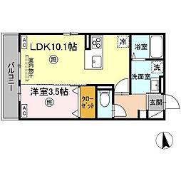 NOAH 203 2階1LDKの間取り