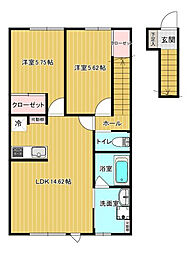 君の名を呼ぶ 2階2LDKの間取り