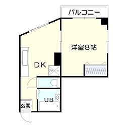 ゼブラビル 1DKの間取図画像