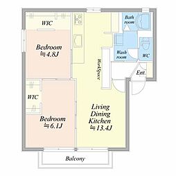 プリマベーラ鈴鹿II 1階2LDKの間取り