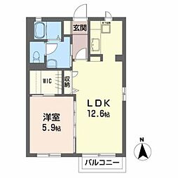 JR東北本線 槻木駅 徒歩27分の賃貸アパート 1階1LDKの間取り