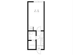 ブルームテラス 1階1Kの間取り