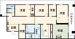 コーラルウェイII 6階5SKの間取り