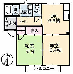 パストラル　Ａ 2階2DKの間取り
