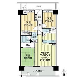 サーパス武 4階3LDKの間取り