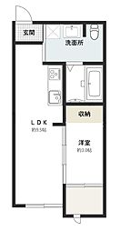 KOYA　430 2階1LDKの間取り