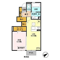 マ・メゾン 1階1LDKの間取り