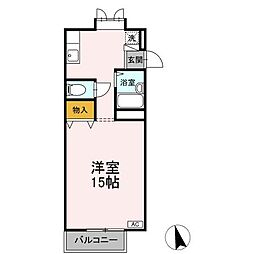 サンライフ門脇Ｂ 1階ワンルームの間取り