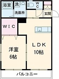 熊本電気鉄道 黒髪町駅 徒歩6分の賃貸マンション 2階1LDKの間取り