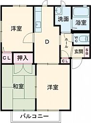 グランドール　Ａ棟 1階3Kの間取り