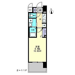 S-RESIDENCE中央町ａｌｅｃｔｒａ 7階1Kの間取り
