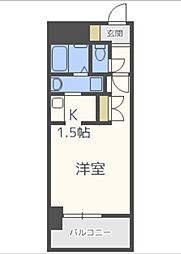 エスライズ新神戸 7階ワンルームの間取り