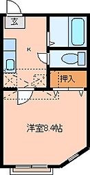 ホープハイツ 2階1Kの間取り