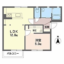 シャーメゾン大町 Ｂ 2階1LDKの間取り