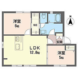 ディアスＴ．Ｔ．　Ｂ棟 1階2LDKの間取り