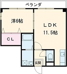 レレーヴ・アクア 5階1LDKの間取り