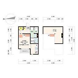 Zen Garden Apartment - Sakae 1階1Kの間取り