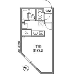 東京メトロ丸ノ内線 茗荷谷駅 徒歩9分の賃貸マンション 3階ワンルームの間取り