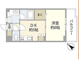 エスポワール西荻南 2階1DKの間取り