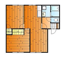 ビューテラス渡辺 1階2LDKの間取り