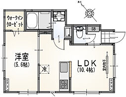 サンライズ町田 1階1LDKの間取り