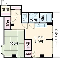 メゾン岩屋 1LDKの間取図画像