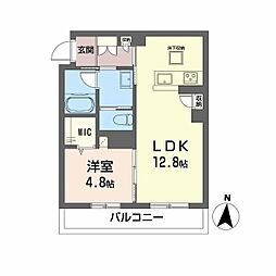 ＷｉｔｈＰｌｕｓ上熊本駅前 1階1LDKの間取り
