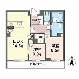 ＷｉｔｈＰｌｕｓ上熊本駅前 2階2LDKの間取り