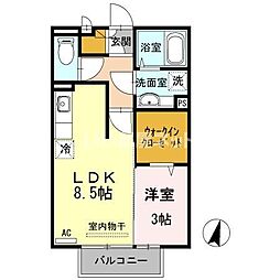 イルマーレ 1LDKの間取図画像