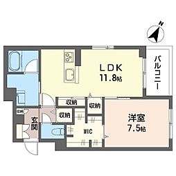 リヴァソーレ 00306 3階1LDKの間取り