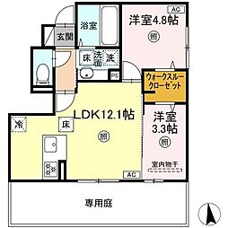 D-room monica 1階2LDKの間取り