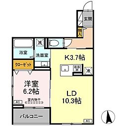 CLASSEUM仙台小田原　D棟 3階1LDKの間取り