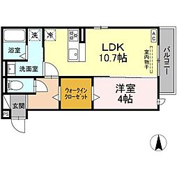 Regulus 3階1LDKの間取り