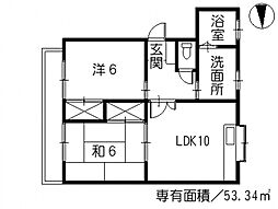 パル翠町(ファミリー) 1階2LDKの間取り